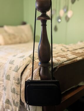 Vintage Black Fossil Crossbody